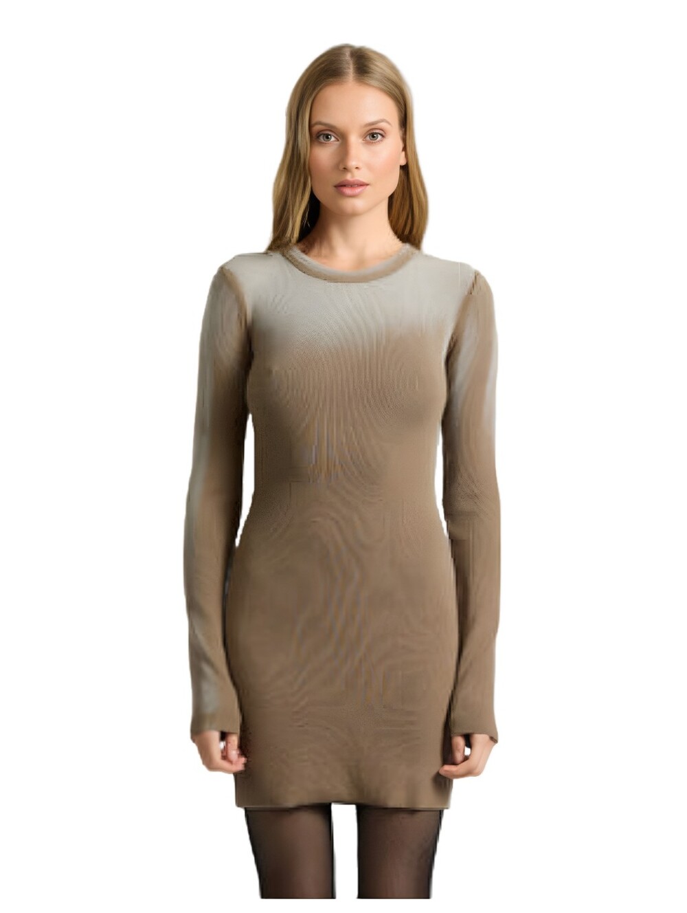Cotton Citizen Verona Crewneck Mini Dress in Camel Cast XS NWT